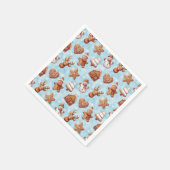 ジンジャーブレッドクッキーのクリスマス スタンダードカクテルナプキン (角)