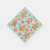 ジンジャーブレッドクッキーのクリスマス スタンダードランチョンナプキン (角)