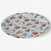 ジンジャーブレッドクッキーのクリスマス ペーパープレート (アングル)