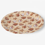 ジンジャーブレッドクッキーのクリスマス ペーパープレート (アングル)