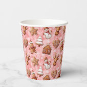 ジンジャーブレッドクッキーのクリスマス 紙コップ (裏面)