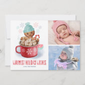 ジンジャーブレッドクッキーのココアバスのクリスマスフォト シーズンカード (正面)