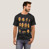 ジンジャーブレッドクッキーのサンタ帽子 分数の数学教師 Tシャツ (正面フル)