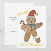 ジンジャーブレッドクッキーのフラットホリデーカード シーズンカード (正面/裏面)