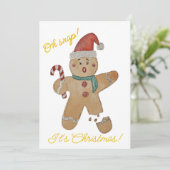 ジンジャーブレッドクッキーのフラットホリデーカード シーズンカード (スタンド正面)