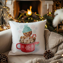 ジンジャーブレッドクッキーのホットチョコレート クリスマススロー クッション