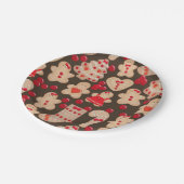 ジンジャーブレッドクッキーのホリデーシーズン Cookie交換パーティー ペーパープレート (アングル)