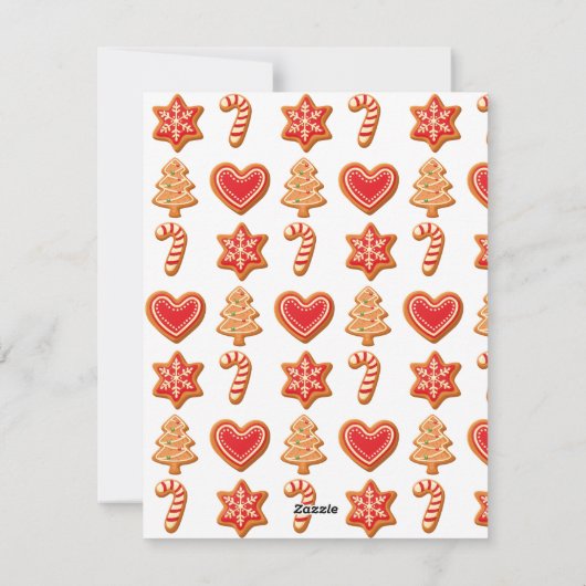 ジンジャーブレッドクッキーの喜びのホリデー マルチフォトカード シーズンカード (裏面)