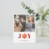 ジンジャーブレッドクッキーの喜び ホリデー マルチ写真カード シーズンカード (スタンド正面)