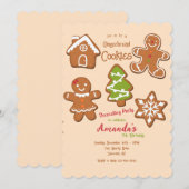 ジンジャーブレッドクッキーの招待状 招待状 (正面/裏面)