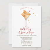 ジンジャーブレッドクッキーカクテル ホリデー オープンハウス 招待状 (正面)