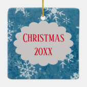 ジンジャーブレッドクッキーカップルのクリスマスの名前 セラミックオーナメント (裏面)