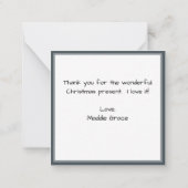 ジンジャーブレッドクッキークリスマスありがとう ノートカード (裏面)