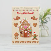 ジンジャーブレッドクッキークリスマスお祝い シーズンカード (スタンド正面)