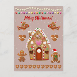 ジンジャーブレッドクッキークリスマスお祝い シーズンポストカード