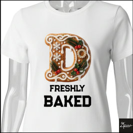 ジンジャーブレッドクッキークリスマスのイニシャルレターD トライブレンドTシャツ