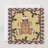 ジンジャーブレッドクッキークリスマスパーティの招待状 招待状 (正面)