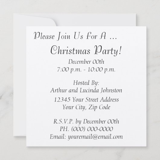 ジンジャーブレッドクッキークリスマスパーティの招待状 招待状 (裏面)