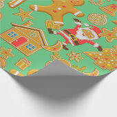 ジンジャーブレッドクッキークリスマス ラッピングペーパー (角)