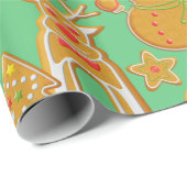 ジンジャーブレッドクッキークリスマス ラッピングペーパー (ロールコーナー)