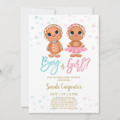 ジンジャーブレッドクッキージェンダーリビールホリデーパーティー 招待状 (正面)