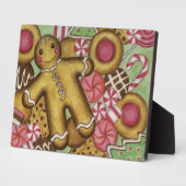 ジンジャーブレッドクッキーズクリスマスホリデーアートデコール フォトプラーク (側面)