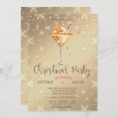 ジンジャーブレッドクッキードリンクスターズスター金ゴールドクリスマス 招待状 (正面/裏面)