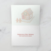 ジンジャーブレッドクッキーハウス、家族、トラッククリスマス シーズンカード (内部)