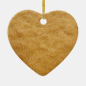 ジンジャーブレッドクッキーハート型-シナモン セラミックオーナメント (正面)