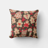 ジンジャーブレッドクッキーホリデークッキークリスマス クッション (正面)