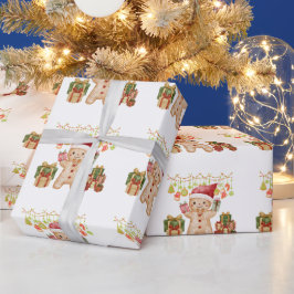 ジンジャーブレッドクッキーマンクリスマス ラッピングペーパー