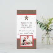 ジンジャーブレッドクッキー幸せなホリデーズファミリーフォトカー シーズンカード (スタンド正面)