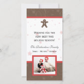 ジンジャーブレッドクッキー幸せなホリデーズファミリーフォトカー シーズンカード (正面)