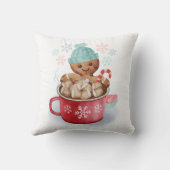 ジンジャーブレッドクッキー熱チョコレートクリスマススローP クッション (裏面)