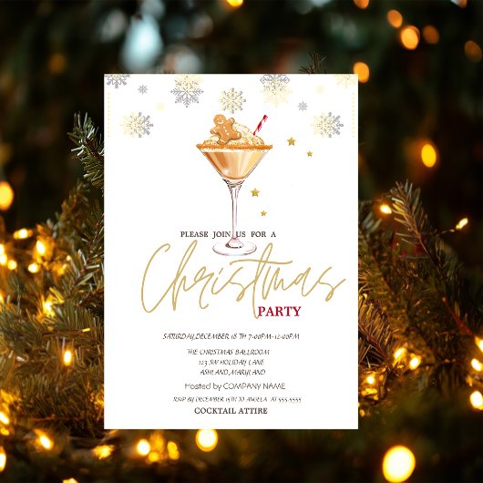 ジンジャーブレッドクッキー男性スノーカンパニークリスマス 招待状