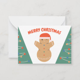 ジンジャーブレッドクッキー雪だるまクリスマス ノートカード
