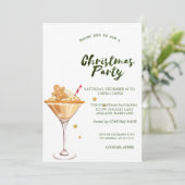 ジンジャーブレッドクッキー飲み物スターグリーンクリスマス 招待状 (スタンド正面)