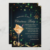 ジンジャーブレッドクッキー飲み雪の結晶クリスマス 招待状 (正面/裏面)