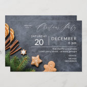 ジンジャーブレッドクッキー&オレンジクリスマスパーティー 招待状 (正面/裏面)