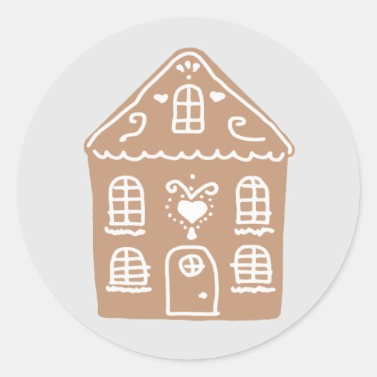 ジンジャーブレッドクラシックハウスヴィレッジ丸ステッカー ラウンドシール (正面)