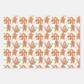 ジンジャーブレッドクリスマスウィンターホリデーシーズン ラッピングペーパーシート (正面)