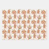 ジンジャーブレッドクリスマスウィンターホリデーシーズン ラッピングペーパーシート (正面3)