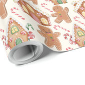 ジンジャーブレッドクリスマスウィンターホリデーシーズン ラッピングペーパー (ロールコーナー)