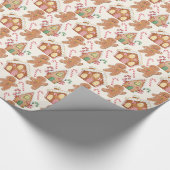 ジンジャーブレッドクリスマスウィンターホリデーシーズン ラッピングペーパー (角)