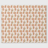 ジンジャーブレッドクリスマスウィンターホリデーシーズン ラッピングペーパー (フラット)