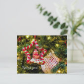 ジンジャーブレッドクリスマスオーナメント感謝のポストカード ポストカード (スタンド正面)