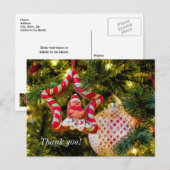 ジンジャーブレッドクリスマスオーナメント サンクス ポストカード (正面/裏面)