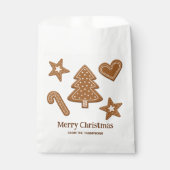 ジンジャーブレッドクリスマスクッキーの形状と文字 フェイバーバッグ (正面)