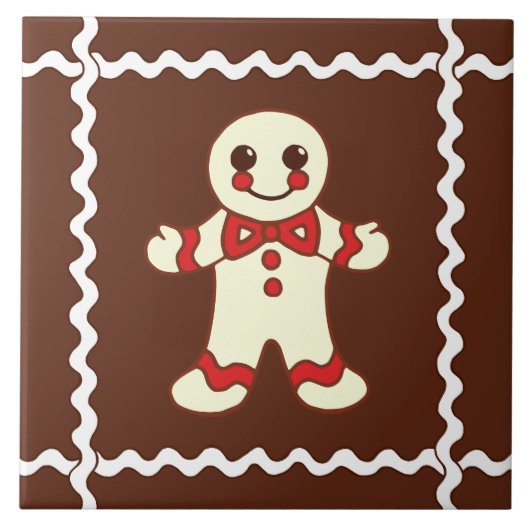 ジンジャーブレッドクリスマスクッキーキッチントリベットタイル タイル (正面)