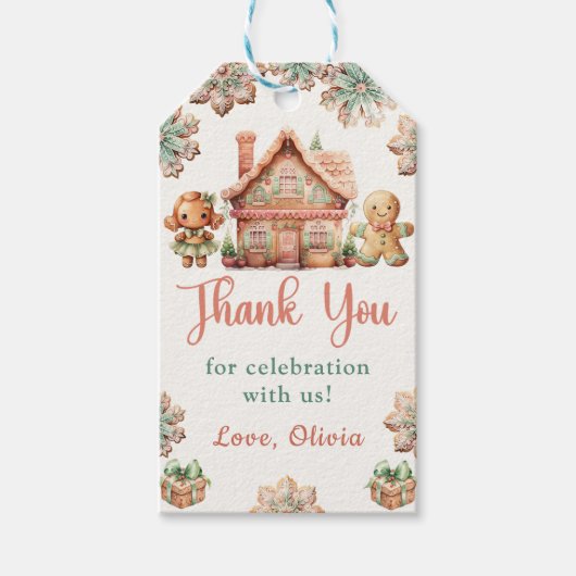 ジンジャーブレッドクリスマスクッキークリスマス誕生日 ギフトタグ (正面)